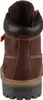 Das Bild zeigt einen braunen Stiefel der von der Vorderseite betrachtet wird. Der Stiefel hat eine robuste Struktur und eine auffällige Schnürung. Produktbild-Vorschau