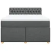 Boxspringbett mit Matratze Dunkelgrau 140x190 cm Stoff Produktbild-Vorschau 4