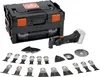 A cordless oscillating multi-tool kit with a storage case and various accessories. Produktbild-Vorschau