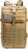 A tan tactical backpack with an American flag patch. Náhled obrázku produktu