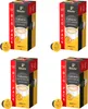 Four boxes of Tchibo Cafissimo coffee capsules are arranged in a two-by-two grid against a white background. Each box is predominantly black and yellow with red accents, featuring the Tchibo logo and product details. Anteprima dell’immagine prodotto