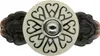 1 Möbelknopf, Möbelgriff, Möbelknopf, Knauf Keramik 40mm m. Platte, Flower #0684 Produktbild-Vorschau