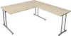 Schreibtisch start up Fuß silber BxT 180x180cm ahorn Produktbild-Vorschau 2