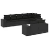 8-tlg. Garten-Sofagarnitur mit Kissen Schwarz Poly Rattan Produktbild-Vorschau 1