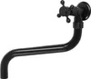 A black faucet with a long, curved spout is shown against a white background. Podgląd zdjęcia produktu