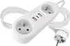 Prodlužovací kabel 1,4 m / 2 zásuvky+2×USB-A+1×USB-C / bílý / PVC / 1,5 mm2 Náhled obrázku produktu