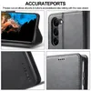 Collage of images showing a black phone case from different angles, highlighting its features. Produktbild-Vorschau