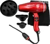 A red Valera hair dryer with various attachments and a black cloth bag, arranged on a white background. Produktbild-Vorschau
