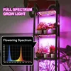 A multi-tiered shelf unit with plants under grow lights, featuring a spectrum chart. Anteprima dell’immagine prodotto