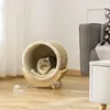 PawHut Katzenhöhle Katzenbett mit Regal Katzenhaus Produktbild-Vorschau 2