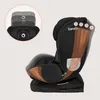 A side view of a black car seat with brown accents, showing adjustable features and a diagram of its internal structure. Produktbild-Vorschau