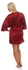 Damen Morgenmantel kurzer Kimono in Satin-Optik; Weinrot L Produktbild-Vorschau 3