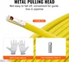 Close-up of a yellow cable with a metal pulling head, accompanied by images of gloves and an additional metal piece. Náhľad obrázku produktu