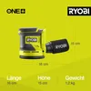 A product shot of a Ryobi sander with dimensions and weight indicated. Podgląd zdjęcia produktu