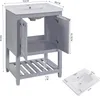 Merax Waschbeckenunterschrank, Waschtisch mit Unterschrank, Produktbild-Vorschau 2