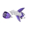 Offener Ring mit Vogel-Wassertropfen, künstlicher Amethyst, Produktbild-Vorschau 5
