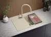 PRIMAGRAN Granitspüle Beige 70x44cm, Spülbecken 1 Becken + Produktbild-Vorschau 3