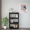 Bücherregal/Raumteiler Schwarz 60x35x103 cm Massivholz Produktbild-Vorschau 3