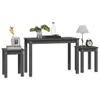 The Living Store Satztische 3 Stk. Grau Massivholz Kiefer Produktbild-Vorschau 4