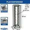 DanDiBo Weinregal Metall Schwarz Stehend Diamant 80 cm Produktbild-Vorschau 2