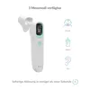 A digital thermometer is shown with icons and text describing its features and modes. Produktbild-Vorschau