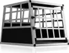 A silver and black dog crate is shown from a front-diagonal angle against a white background. Produktbild-Vorschau