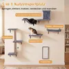 COSTWAY 5 in 1 Kletterwand Katzen Set, Katzen Wandelemente, Produktbild-Vorschau 4