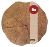 Abwaschbare Tischsets 6er Set Baumstamm Holz-Optik rund Produktbild-Vorschau 1