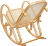 A light wood rocking chair with a rattan seat and backrest, shown from a three-quarter angle against a white background. Voir les images du produit