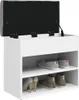Banc à chaussures blanc 62x32x50 cm bois composite Voir les images du produit 4