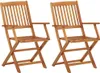 vidaXL 3-tlg. Bistro-Set Klappbar Massivholz Akazie Produktbild-Vorschau 6