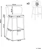 BELIANI Barstuhl 2er Set Taupe Stoffbezug und Metall mit Produktbild-Vorschau 3