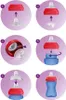 A series of six numbered images showing the assembly steps of a baby bottle or sippy cup. Produktbild-Vorschau