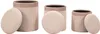 Pouf con contenitore 3 pezzi cm ø 40x49-35x42-31x38 Anteprima dell’immagine prodotto 4