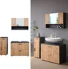 Badmöbel-Set Vicco Irma Goldkraft Eiche/Anthrazit 3 Teile, Produktbild-Vorschau 2