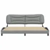 Design Bettgestell mit Kopfteil Hellgrau 200x200 cm Stoff, Produktbild-Vorschau 4
