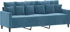 vidaXL 3-osobowa sofa niebieska 180 cm aksamitna Podgląd zdjęcia produktu 1