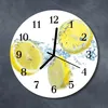 Glasuhr Wanduhr Küchenuhr Echt-Glas 30fi cm Zitronen gelb Produktbild-Vorschau 2