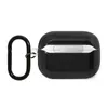 A black AirPods Pro 2nd generation case with a silver accent and a black carabiner attached. Náhled obrázku produktu