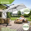 tillvex® Hliníkový slunečník obdélníkový Ø 330 cm šedý + Náhled obrázku produktu 6