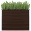 vidaXL Lit surélevé de jardin brun 100 x 40 x 77 cm Acier Voir les images du produit 8