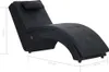 vidaXL Massage Chaiselongue mit Kissen Schwarz Kunstleder Produktbild-Vorschau 8