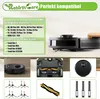 Collage of images showing robot vacuum cleaner parts and accessories, with text listing compatible models. Produktbild-Vorschau
