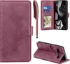Google Pixel 8A Lederhülle Weinrot Flip Wallet Case Produktbild-Vorschau 1