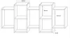 A diagram of a white wall shelf unit with dimensions indicated. Produktbild-Vorschau