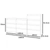 A line drawing of a dresser with dimensions indicated. Produktbild-Vorschau