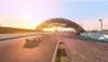 A race track with a sports car under a Dunlop arch. Podgląd zdjęcia produktu