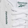 A close-up view of the top part of a white Reebok shoe, showing the laces and branding. Produktbild-Vorschau