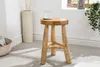 Massivholz Hocker BALI 45cm rund Teak Beistelltisch Produktbild-Vorschau 5