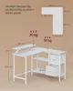 A diagram showing the dimensions and weight capacity of an L-shaped desk, with a smaller illustration of the desk's shape at the top. Produktbild-Vorschau